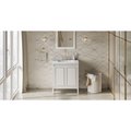 Jeffrey Alexander 30In. White Percival Vanity, White Carrara Marble Vanity Top, Undermount Rectangle Bowl VKITPER30WHWCR